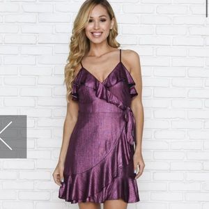 Purple Foil Party Dress